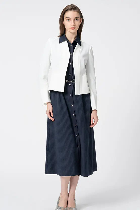 Active Warm Pinstripe: Shirt Dress