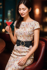 Stretch Ponte: Womanhood T-Dress With Sash