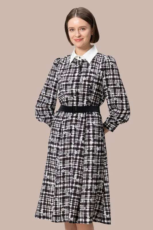Pluella Georgette: kay me Glen Check Princess Dress