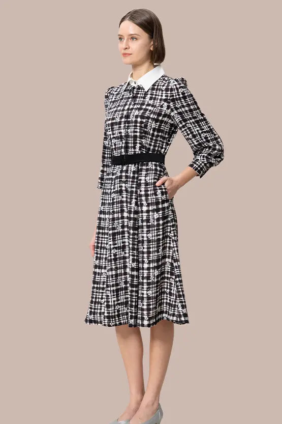Pluella Georgette: kay me Glen Check Princess Dress