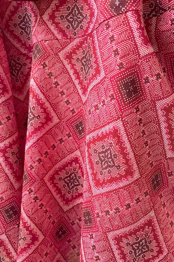 Oshima Tsumugi Design Stretch Chiffon: Knee-Length Mermaid Dress