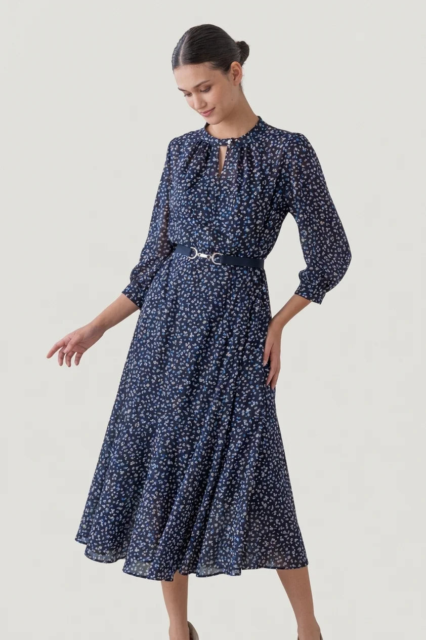 Stretch Chiffon: Crystal Drop Long Mermaid Dress