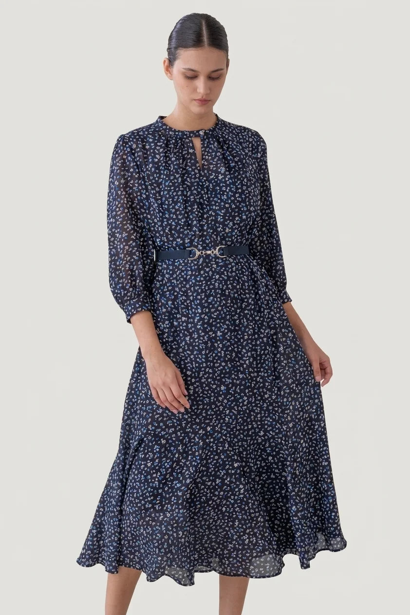 Stretch Chiffon: Crystal Drop Long Mermaid Dress