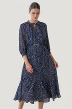 Stretch Chiffon: Crystal Drop Long Mermaid Dress