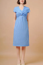 Stretch Jersey: Stretch Jersey Stripe Twist Dress