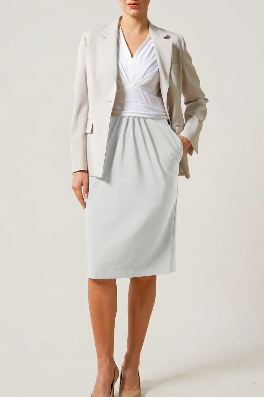 Active Stretch: Active Stretch White × Gray Shell Dress