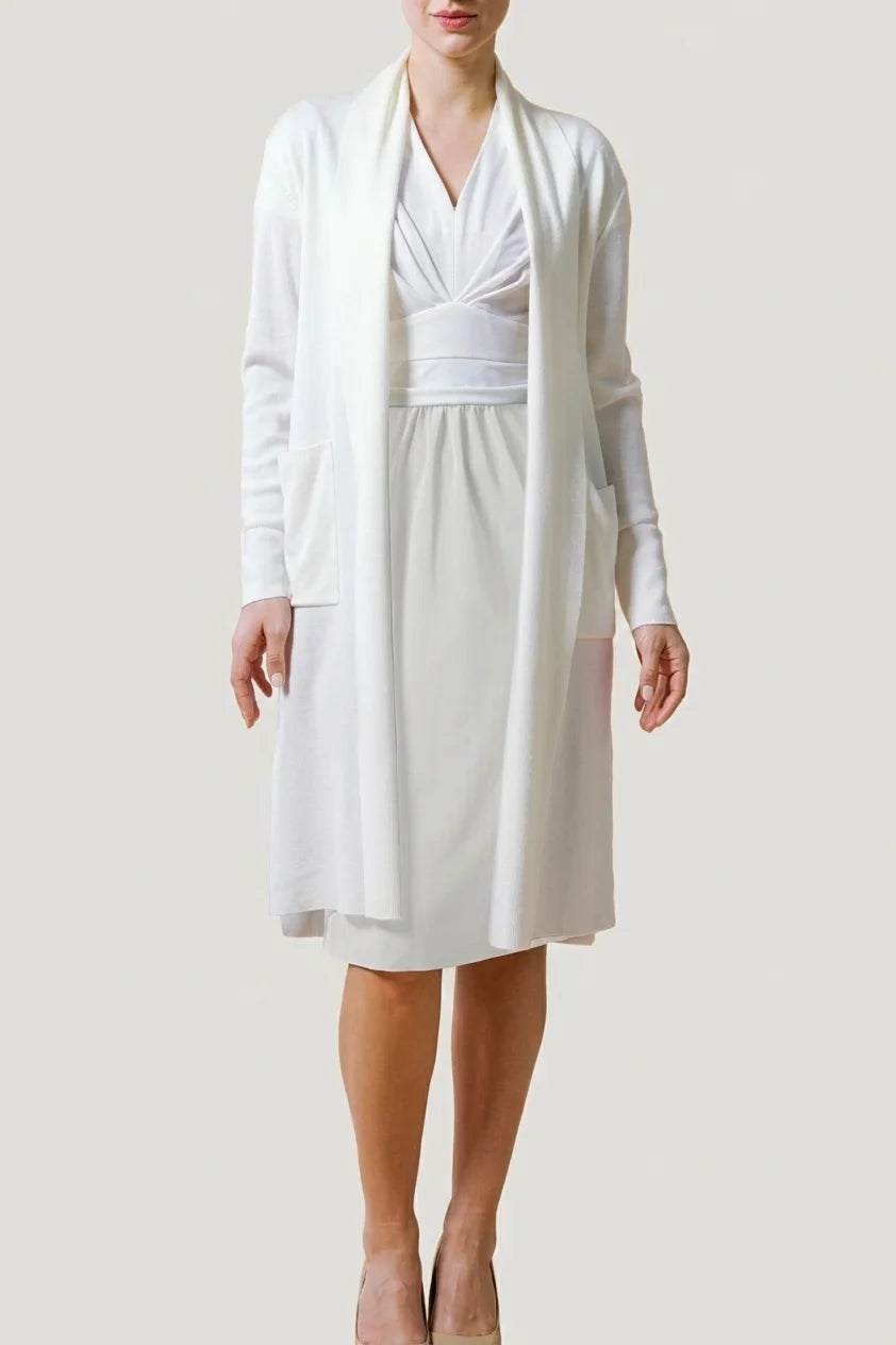 Active Stretch: Active Stretch White × Gray Shell Dress