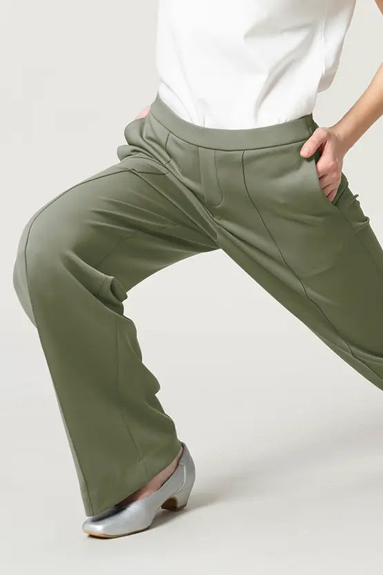Space Material: Straight Wide Pants