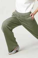 Space Material: Straight Wide Pants