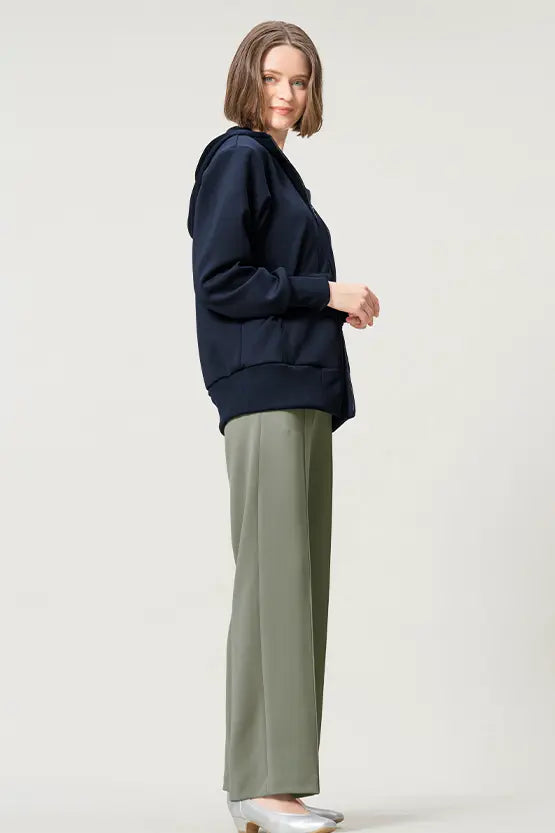 Space Material: Straight Wide Pants