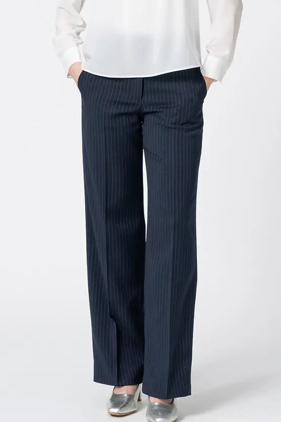 Active Warm Pinstripe: Straight Pants