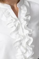 Back Satin Georgette: Frill Long-Sleeve Blouse