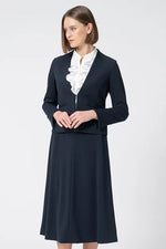 Back Satin Georgette: Frill Long-Sleeve Blouse
