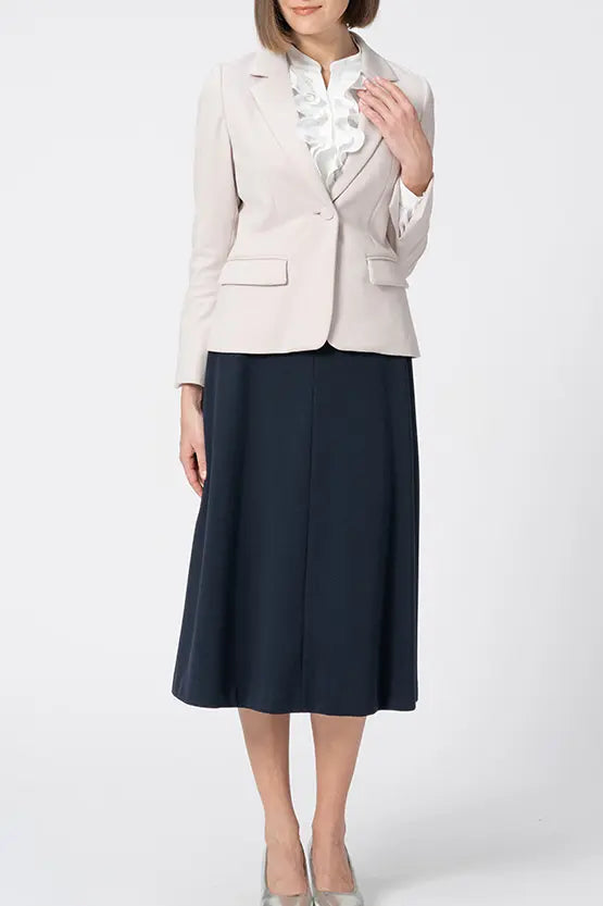 Back Satin Georgette: Frill Long-Sleeve Blouse