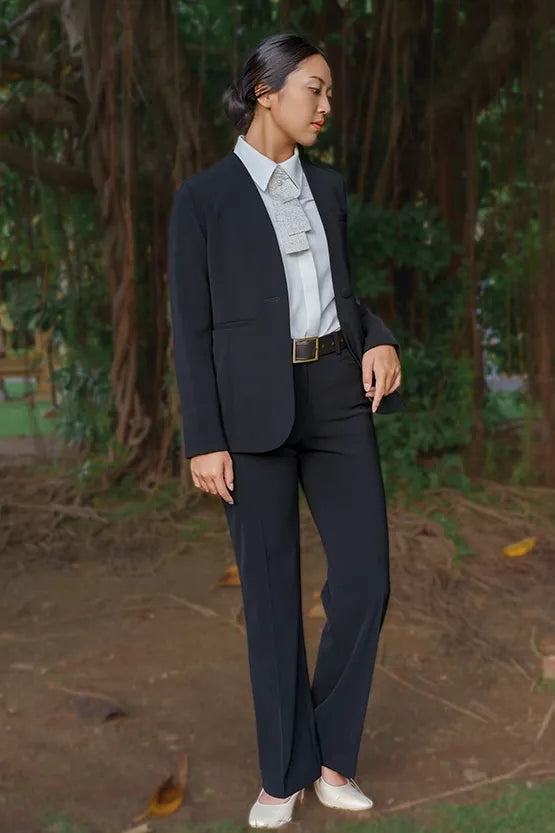 Authentic Oshima Tsumugi: Stretch Georgette Shirt with Bow Tie