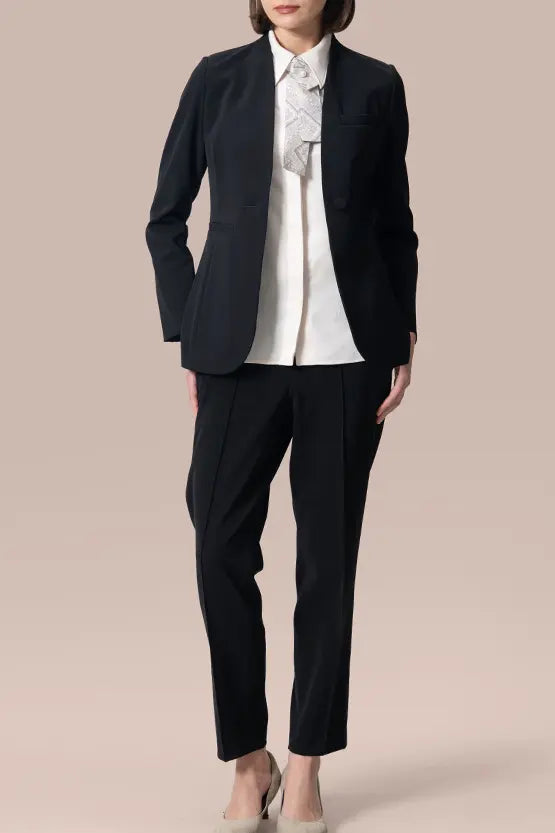 Authentic Oshima Tsumugi: Stretch Georgette Shirt with Bow Tie