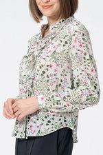 Stretch Chiffon: Ruffle Long-Sleeve Blouse
