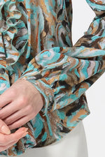 Stretch Chiffon: Ruffle Long-Sleeve Blouse