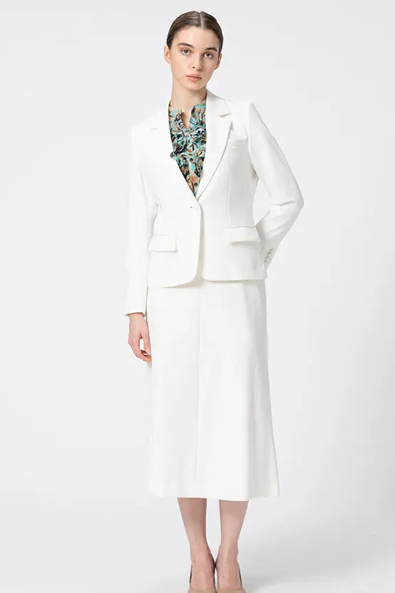 Stretch Chiffon: Ruffle Long-Sleeve Blouse