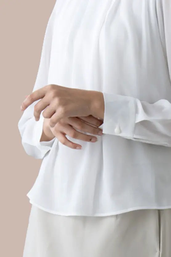 Stretch Chiffon: Square Neck Top