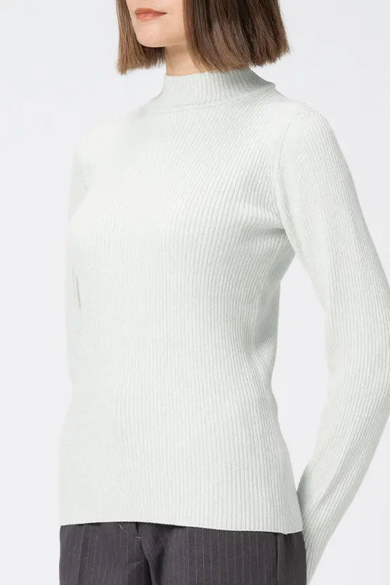 Washable Wool Knit: High-Neck Top