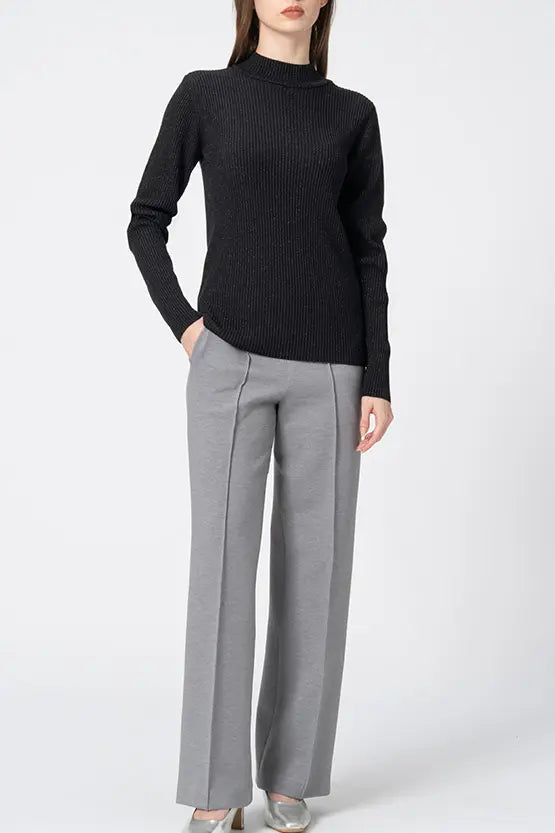 Washable Wool Knit: High-Neck Top