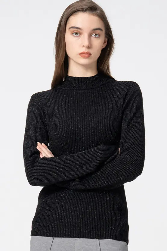Washable Wool Knit: High-Neck Top