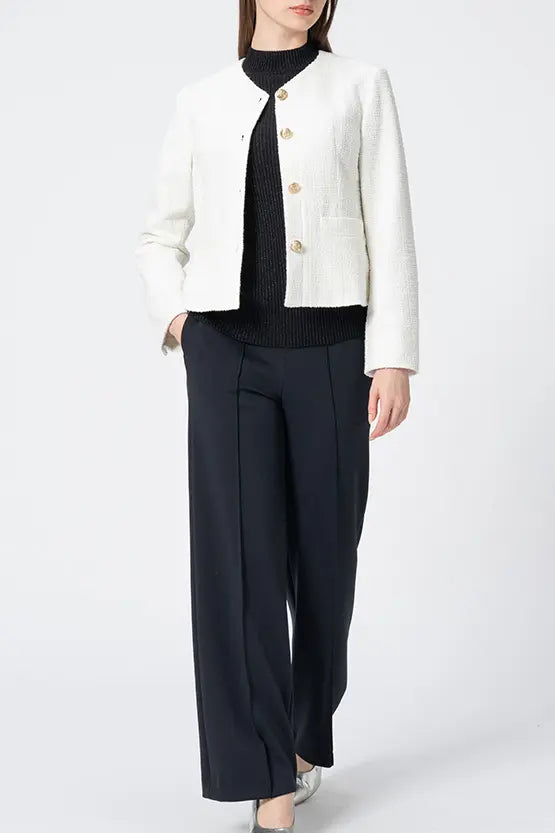 Washable Wool Knit: High-Neck Top