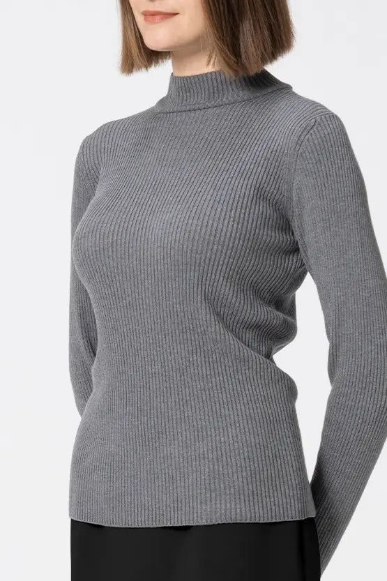 Washable Wool Knit: High-Neck Top