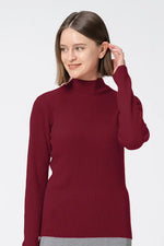 Washable Wool Knit: High-Neck Top