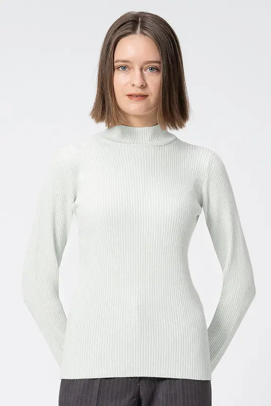 Washable Wool Knit: High-Neck Top
