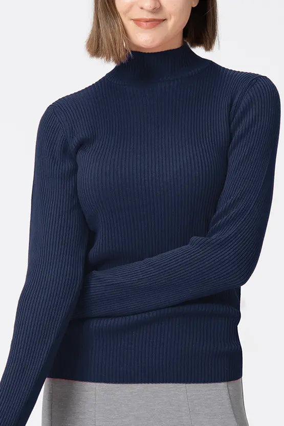 Washable Wool Knit: High-Neck Top