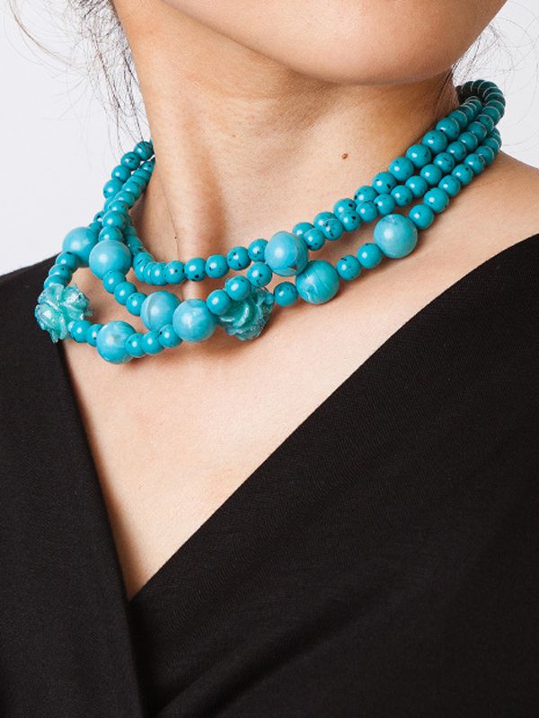 kay me Original: Turquoise Blue Rose Necklace