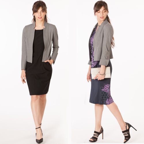Grey Cotton Blend Stretch Bolero Jacket - Not Found