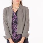 Grey Cotton Blend Stretch Bolero Jacket - Not Found