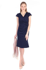 Navy Waist Gathered Dress - Sold Out