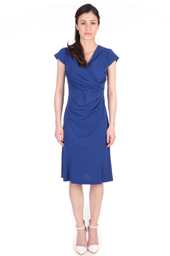Royal blue waist-gathered dress, a sold-out item from "Old Photos.