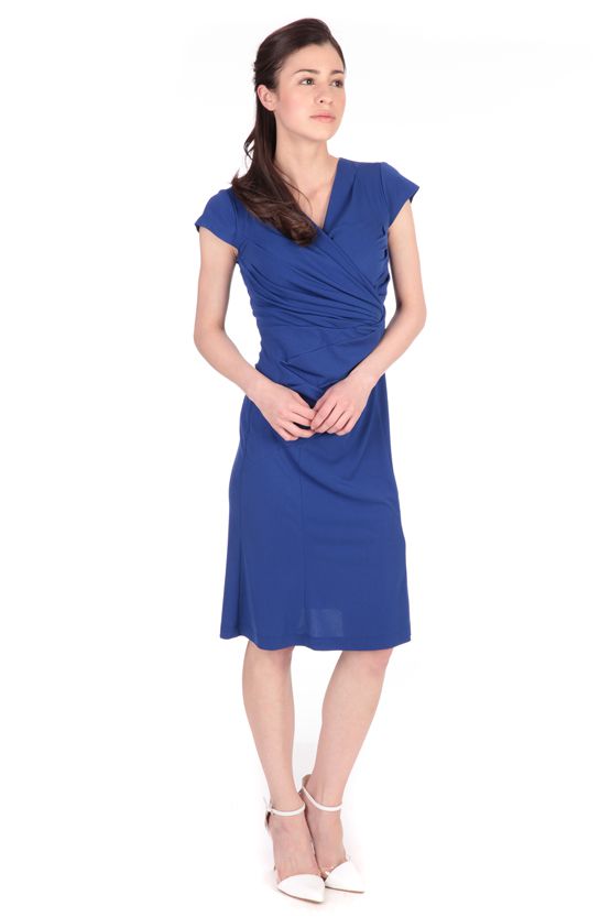 Royal Blue Waist Gathered Dress - Old Photos Sold Out