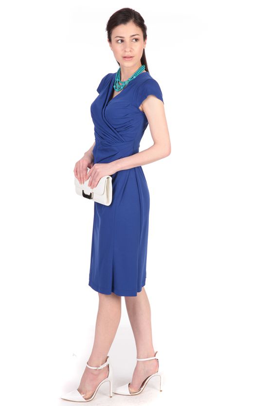 Royal Blue Waist Gathered Dress - Old Photos Sold Out