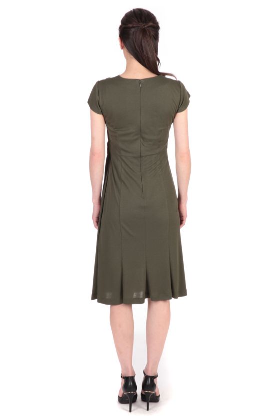 Olive Waist Gathered Dress - Sold Out