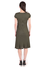 Olive Waist Gathered Dress - Sold Out
