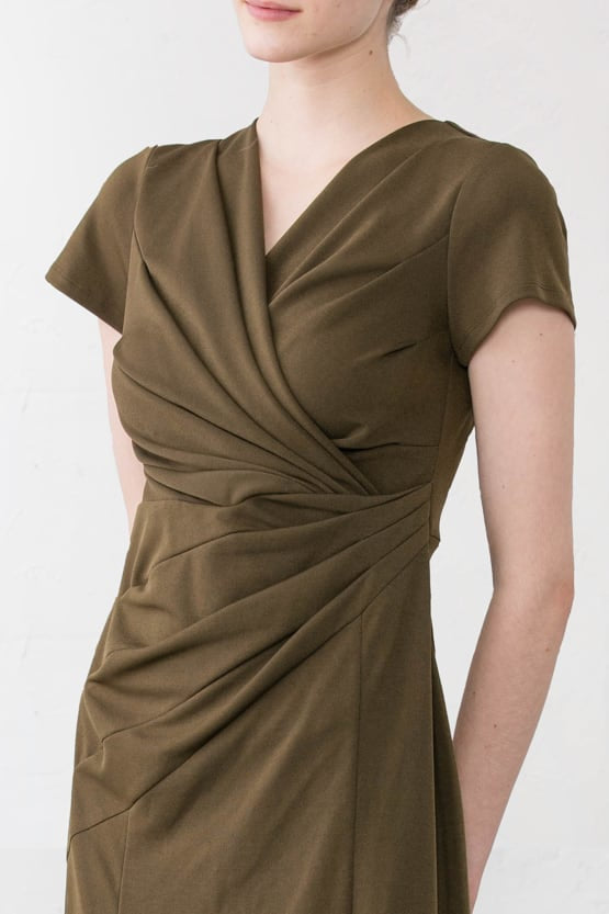 Khaki Gather Dress