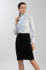 Black Side-Gathered Skirt - Sold Out