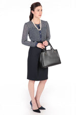 Navy Dot Chiffon Striped Shirt Dress - Sold Out