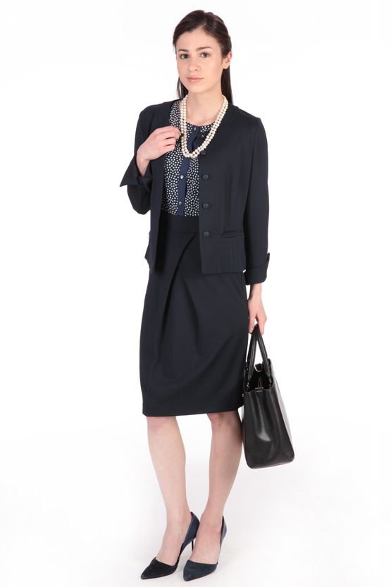 Navy Dot Chiffon Striped Shirt Dress - Sold Out