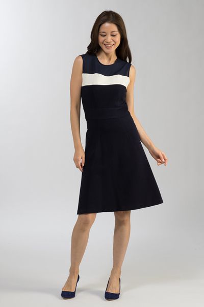 Washable Knit: Milano Rib Navy Dress
