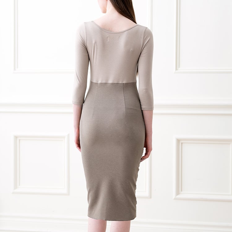 Long Length: Charcoal Gray 3/4 Sleeve Long Warm Underdress