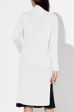 White Kanazawa-Made Cardigan With Side Slits