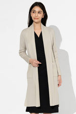 Greige Kanazawa-Made Cardigan With Side Slits