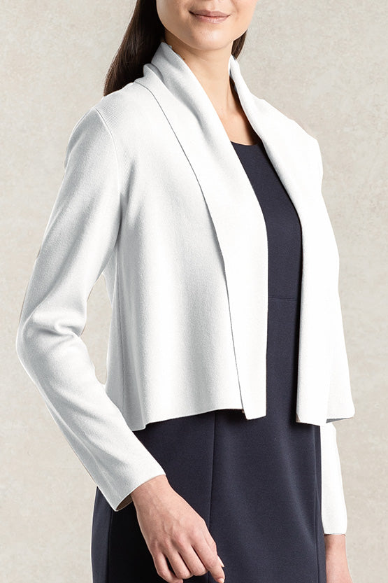 White Kanazawa-Made Short Cardigan